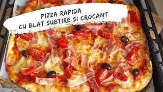 Pizza rapidă cu blat subțire și crocant fără dospire  Bucate Aromate [upl. by Aihcila]