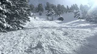 Skiertriggered Avalanche in Hideaway Park  March 2 2023 [upl. by Enegue]