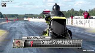 Peter Svensson runs the quickest Top Fuel Bike ET in the history of drag racing [upl. by Mahalia995]