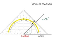 Winkel mit dem Geodreieck messen [upl. by Kcirevam370]