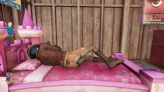 Fallout 76  New Pink Princess Bed Atom Shop item fallout76 Flashback 2019 [upl. by Eciral]