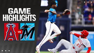 Angels vs Marlins Game Highlights 4324  MLB Highlights [upl. by Yebba]