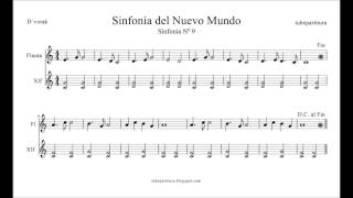 Sinfonía del Nuevo Mundo Nº 9 de Dvorak Partitura de Flauta Saxofón Trompeta Xilófono [upl. by Tanaka129]