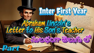 Letter to his Sons teacher in TeluguAndhra Pradesh Intermediate EnglishPART 2 [upl. by Linzy]