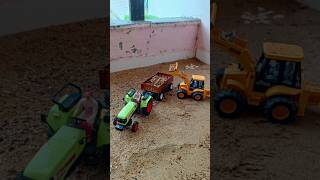 Tractor trolley  loading  bulldozer shorts short trending diy mini jcb [upl. by Sexton]