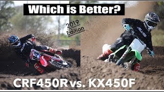 2019 Kawasaki KX450F vs 2019 Honda CRF450R Works Edition [upl. by Essinger]