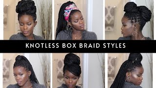 12 EASY KNOTLESS BOX BRAID STYLES [upl. by Acsehcnarf]