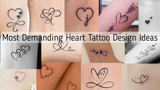 Most demanding classy minimal heart tattoo design ideas for girls Heart tattoo design collection [upl. by Mayne842]