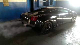 Lamborghini Gallardo with Straight Pipes Cold Start [upl. by Ilamad]