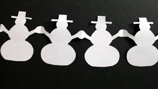 Basteln mit Papier Schneeman Girlande für Dekoration im Winter Geburtstag amp Weihnachten W [upl. by Marietta220]