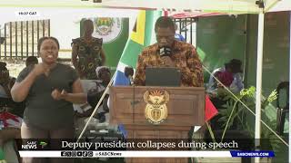 WATCH Moment Deputy President Paul Mashatile collapses on stage during speech [upl. by Analra42]