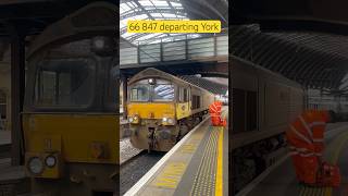 Colas Rail Freight Class 66 departing York [upl. by Noitsirhc]