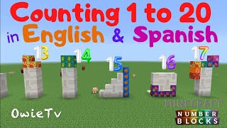 Counting 1 to 20 in Spanish Numberblocks Minecraft  Count in Spanish Song  Counting Song for Kids [upl. by Yenruoj896]