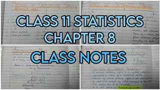 Class 11 Statistics economics chapter 8 handwritten notes [upl. by Jany989]