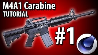 M4A1 Carabine  Cinema 4D Modeling Tutorial 1 [upl. by Ieppet186]