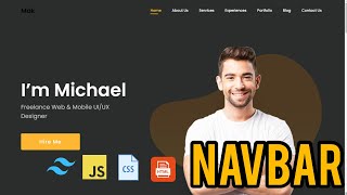 Portfolio Website Using HTML CSS Tailwind amp Javascript  Navbar Part 2 codewithsirohiya [upl. by Radnaskela523]