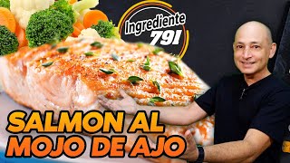 Como hacer SALMÓN al MOJO DE AJO A LA PLANCHA 🚀  Ingrediente 791 [upl. by Woodie]