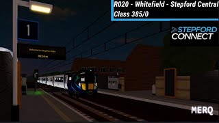 Roblox Stepford County Railway v201  R020 Whitefield  Stepford Central  Class 3850 [upl. by Analos]