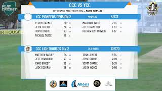 CCC Lighthouses DIV 2 v YCC Pioneers DIVISION 2 [upl. by Aekal64]