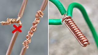 How to Twist Electric Wire Together amp Useful Tricks  Thaitrick [upl. by Anrat645]