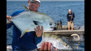 BIRTHDAY GRAND SLAM Bonefish Permit and Tarpon In ONE DAY [upl. by Aihsekat]