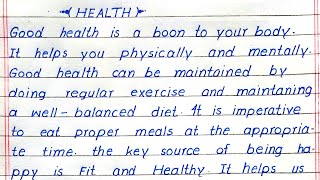 Essay On Health In English Health is Wealth [upl. by Breen]