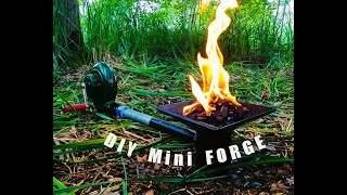 DIY Mini Forge  Blacksmithing in the Forrest [upl. by Earb]