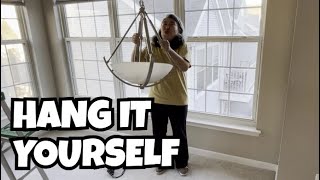 How To Hang A Heavy Chandelier All By Yourself [upl. by Engel]