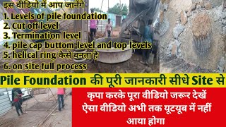 Pile Foundation की पूरी जानकारी सीधे Site से l Levels of pile foundation  Cut off level [upl. by Sommer]