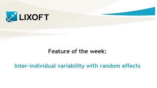 Feature of the week 31 Interindividual variability with random effects [upl. by Folsom]