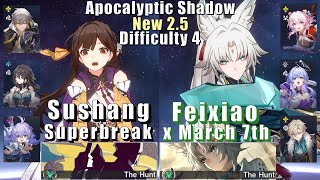 New Apocalyptic Shadow 4  E6 Sushang Superbreak amp E0 Feixiao March 7th  25 3 Stars  Star Rail [upl. by Earal798]