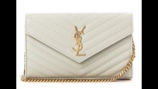 Saint Laurent MONOGRAM CHAIN WALLET IN GRAIN DE POUDRE EMBOSSED LEATHER 377828 BOW01 9207 [upl. by Branca361]