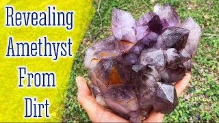 Spectacular Amethyst Crystals being found amp cleaned up [upl. by Fiorenza]