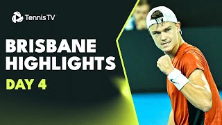 Rune Faces Shevchenko Safiullin Popyrin amp Humbert Feature  Brisbane 2024 Highlights Day 4 [upl. by Bergwall]