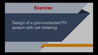 Exercicise  How to design a gridconnected PV system with net metering [upl. by Eimmac10]