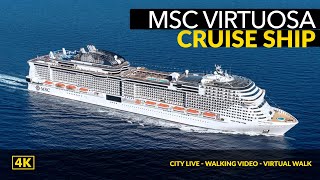 4K MSC Virtuosa Cruise Ship Tour  Deck Plan 5671819  swimming pools jacuzzi relaxation area [upl. by Rennane]