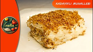 Kadayıflı Muhallebi Tarifi kadayıf tatlı muhallebi muhallebilikadayıf tarif nefix food [upl. by Aynotahs]