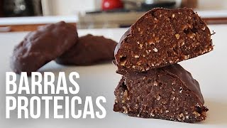 Barras Proteicas Caseiras  Receita Fit Chocolate e Amendoim [upl. by Htebasile786]