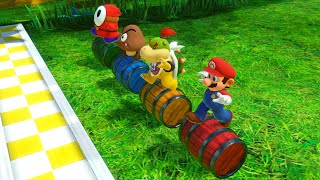 Super Mario Party Barreling Along  Mario vs Goomba vs Shy Guy vs Bowser JR [upl. by Caasi]