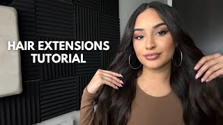 How To Clip in Bellami Hair Extensions easy and quick tutorial [upl. by Aerdnaid]