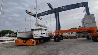 PELICAN LIFT 70ton  Mobile Dockside Crane for Polaris Cantiere Nautico Italy [upl. by Sophi]