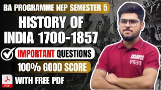 History of India 17001857 Most important questions in English Ba Program semester 5 [upl. by Rol]