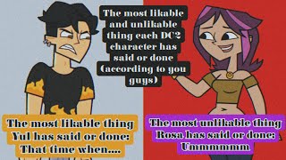 The Most Likable amp Unlikable Thing Each DC2 Character Has Said or Done according to you guys [upl. by Eisse]