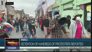 FTS 1230 3107 A hundred of Peruvians arrested after antigovernment protests in Lima [upl. by Nosrej]