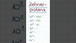 ZEHNERPOTENZ Rechnen mit Potenzen 10er POTENZEN [upl. by Rammaj]