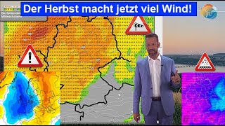 HerbstWoche mit Wind Regen amp Abkühlung Sturm amp Nachtfrostgefahr Wettervorhersage 2229092024 [upl. by Ralat115]