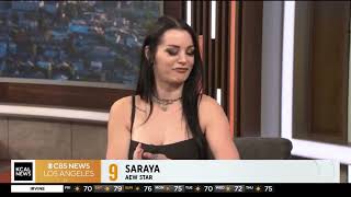 Saraya Bevis about her injury retirement and restarting wrestling career in AEW KCAL News [upl. by Ahsropal]