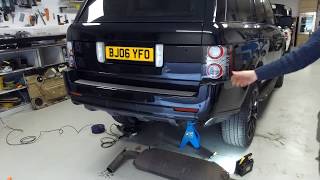 How loud is a Range Rover L322 Supercharged with rear silencer removed [upl. by Ipoillak704]