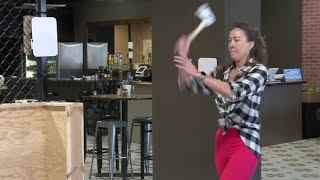 Axe throwing bar hopes to cut it in Uptown Butte [upl. by Rawna]