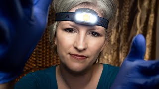 Gentle ASMR Face Exam inaudible whispering light triggers nitrile gloves [upl. by Ruiz]